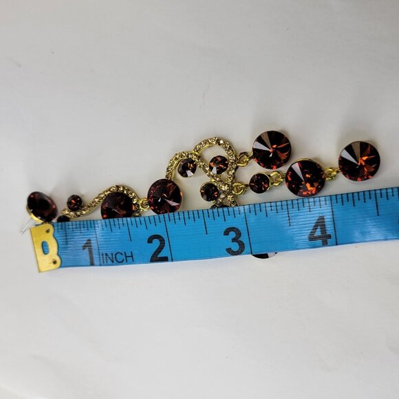 Amber Crystal Chandelier Earrings Bridal Earrings Dramatic Statement Earrings - Picture 7 of 8